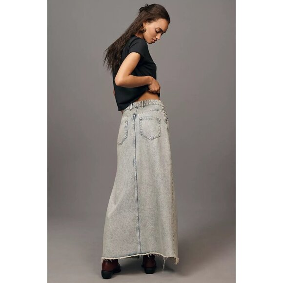 Anthropologie The Madi Front-Slit Denim Skirt by Pilcro 16 - Picture 5 of 5